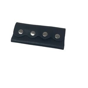 The Original Hair Glove Leather Black Hair Glove with Silver Snaps 4 inches